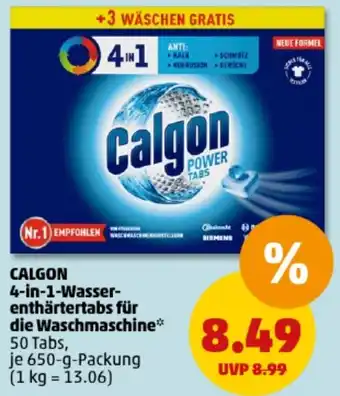 PENNY CALGON 4-in-1-Wasserenthärtertabs für die Waschmaschine 650 g Packung Angebot