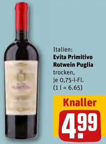 REWE Evita Primitivo Rotwein Puglia 0,75 L-Fl. Angebot