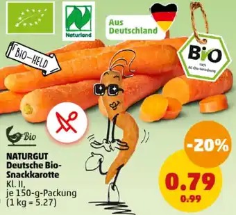 PENNY NATURGUT Deutsche Bio Snackkarotte 150 g Packung Angebot