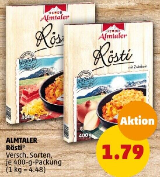 ALMTALER Rösti 400 g Packung Angebot bei PENNY