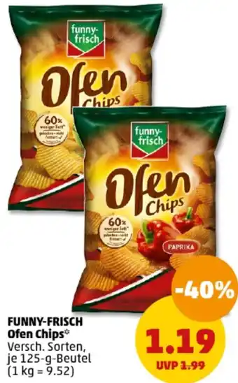 PENNY FUNNY-FRISCH Ofen Chips 125 g Beutel Angebot