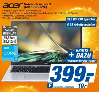 expert Octomedia acer Notebook Aspire 3 (A315-58-35YE) Angebot