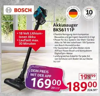 Selgros BOSCH Akkusauger BKS6111P Angebot