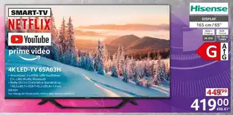 Selgros Hisense 4K LED-TV 65A63H Angebot