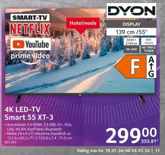 Selgros DYON 4K LED-TV Smart 55 XT-3 Angebot