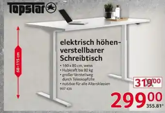 Selgros Topstar elektrisch höhen-verstellbarer Schreibtisch Angebot