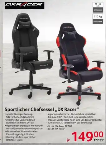 Selgros Sportlicher Chefsessel ,,DX Racer" Angebot