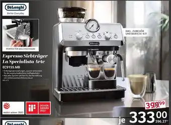 Selgros DeLonghi Espresso Siebträger La Specialista Arte EC9155.MB Angebot