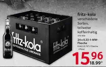 Selgros fritz-kola verschiedene Sorten, 24*330ml Angebot