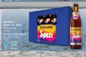 Selgros Paulaner Spezi oder Zero koffeinhaltig 20*500ml Angebot