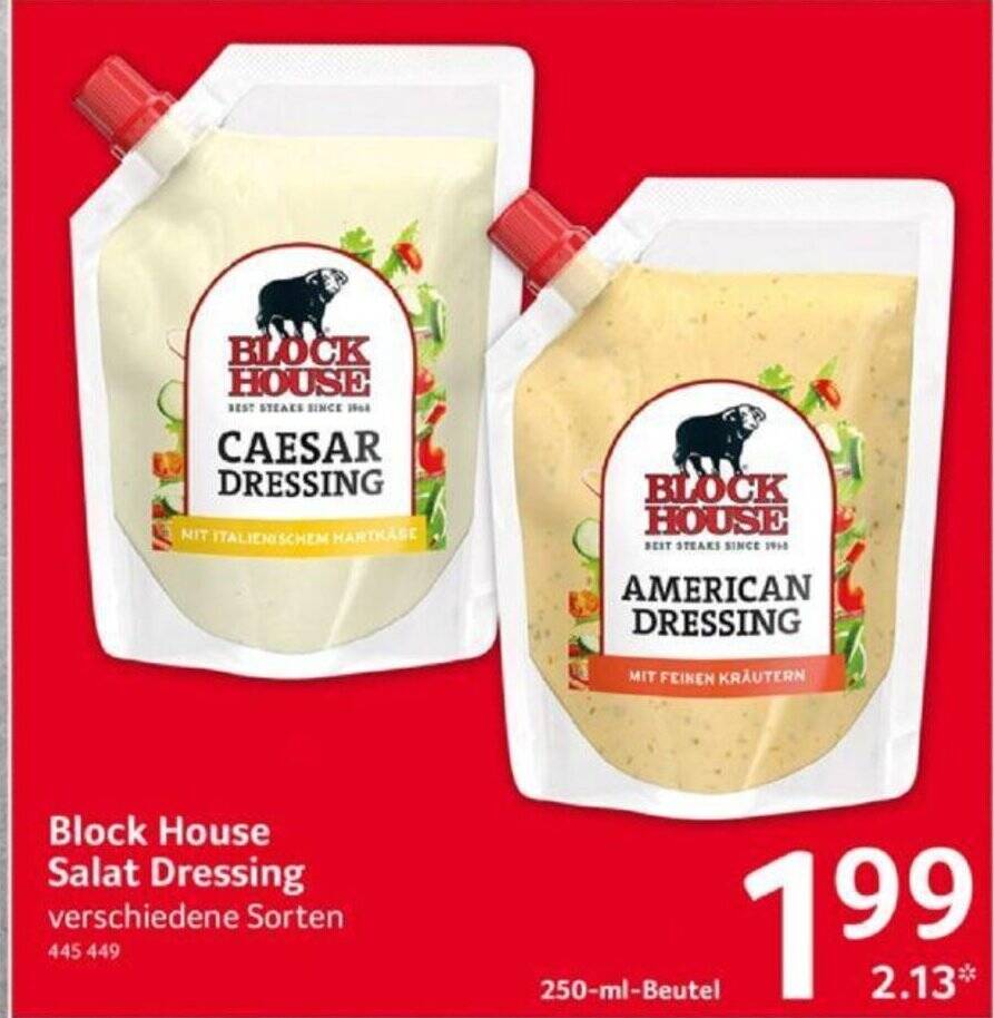 Block House Salat Dressing 250ml Angebot bei Selgros
