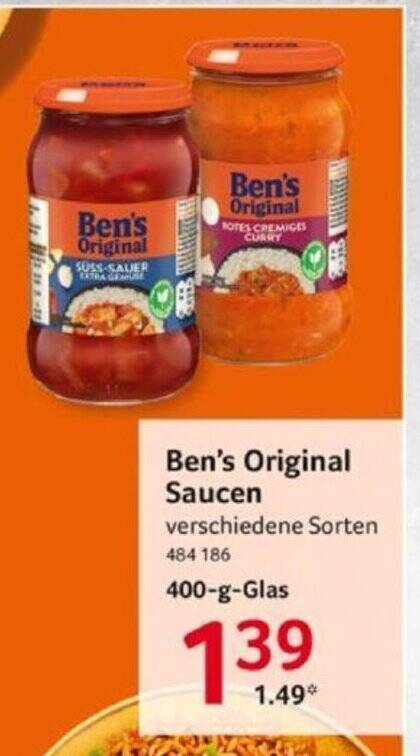 Ben's Original Saucen 400-g-Glas Angebot bei Selgros