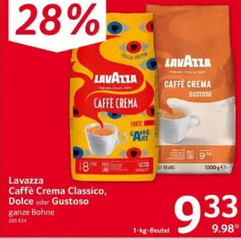 Selgros Lavazza Caffè Crema Classico, Dolce oder Gustoso ganze Bohne 1kg Angebot