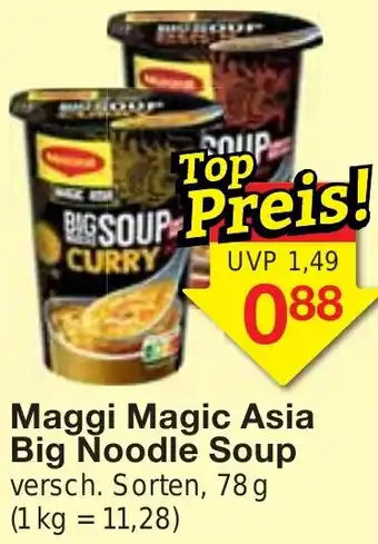 Wiglo Wunderland Maggi Magic Asia Big Noodle Soup 78 g Angebot