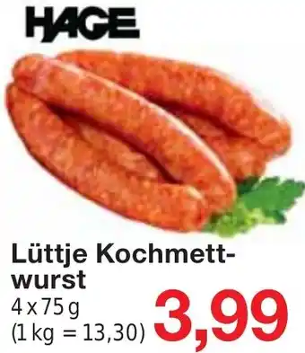 Wiglo Wunderland HAGE Lüttje Kochmettwurst 4x75 g Angebot