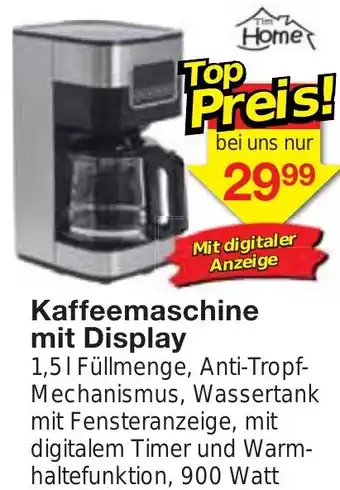 Wiglo Wunderland Tim Home Kaffeemaschine mit Display Angebot