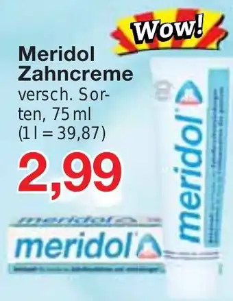 Wiglo Wunderland Meridol Zahncreme 75 ml Angebot