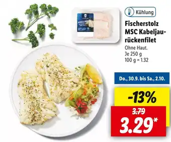 Lidl Fischerstolz msc kabeljaurückenfilet Angebot