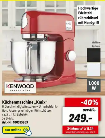 Lidl Kenwood küchenmaschine „kmix“ Angebot