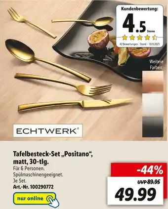 Lidl Echtwerk tafelbesteck-set „positano“ Angebot