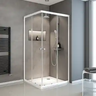 toom Baumarkt Schulte eckdusche mit schiebetür 'sunny' vollgerahmt, weiß 75-90 x 75-90 x 180 cm Angebot