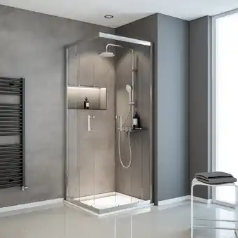 toom Baumarkt Schulte eckeinstieg 'sunny' 80 x 80 x 190 cm chromoptik Angebot