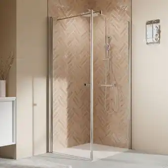 toom Baumarkt Breuer drehtür 'elana 2.0' rund für seitenwand, anschlag links, alu silbermatt, klarglas hell, 90 cm Angebot