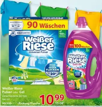 Selgros Weißer Riese Pulver oder Gel 90/100--Packung/Flasche Angebot