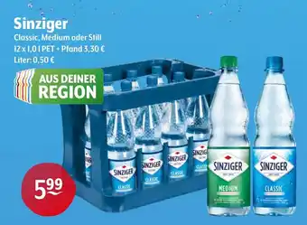 Trink und Spare Sinziger Classic, Medium oder Still 12 x 1,0L Angebot