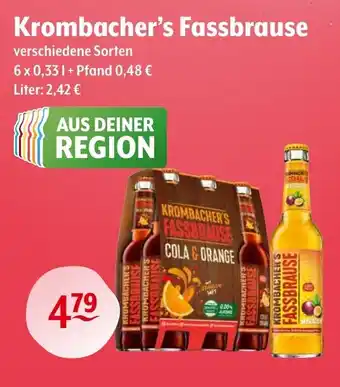 Trink und Spare Krombacher's Fassbrause 6*330ml Angebot