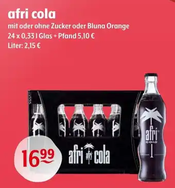 Trink und Spare afri cola mit oder ohne Zucker oder Bluna Orange 24 x 0,33L Angebot