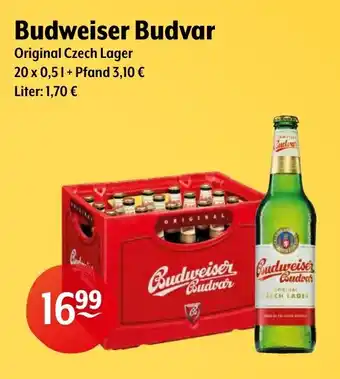 Trink und Spare Budweiser Budvar Original Czech Lager 20 x 0,5 L Angebot