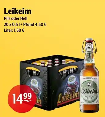 Trink und Spare Leikeim Pils oder Hell 20*500ml Angebot