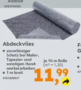 Globus Baumarkt Abdeckvlies je 10 m Rolle Angebot