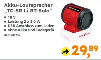 Globus Baumarkt Einhell Akku-Lautsprecher ,,TC-SR Li BT-Solo" Angebot