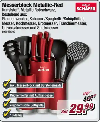 Poco Schäfer Messerblock Metallic-Red Angebot