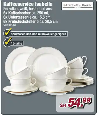 Poco Ritzenhoff & Breker Kaffeeservice Isabella Angebot