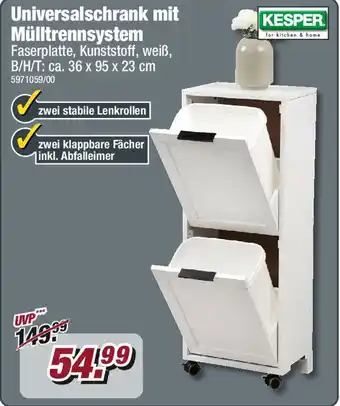 Poco KESPER Universalschrank mit Mülltrennsystem Angebot