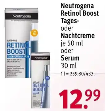 Rossmann Neutrogena Retinol Boost Tages- oder Nachtcreme je 50 ml oder Serum 30ml Angebot