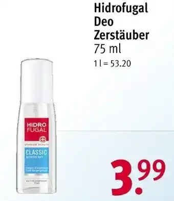 Rossmann Hidrofugal Deo Zerstäuber 75 ml Angebot