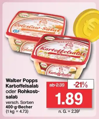 Famila Nord West Walter Popps Kartoffelsalat oder Rohkost-salat versch. Sorten 400-g-Becher Angebot