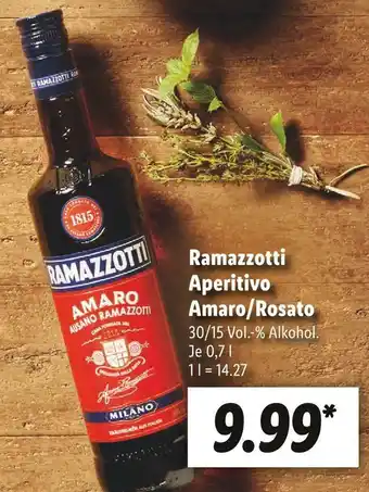 Lidl Ramazzotti aperitivo amaro oder rosato Angebot