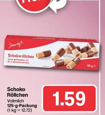 Famila Nord West Jeden Tag Schoko Röllchen Vollmilch 125-g-Packung Angebot