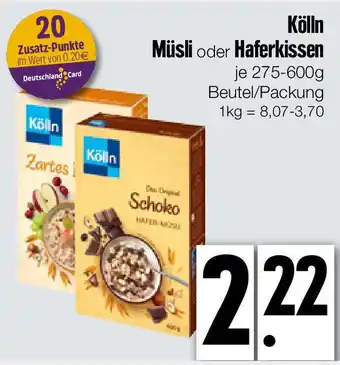 Edeka Xpress Kölln Müsli oder Haferkissen 275-600g Beutel/Packung Angebot