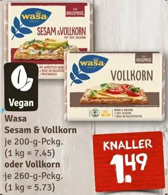 nahkauf Wasa Sesam & Vollkorn 200 g oder Vollkorn 260 g Pckg. Angebot