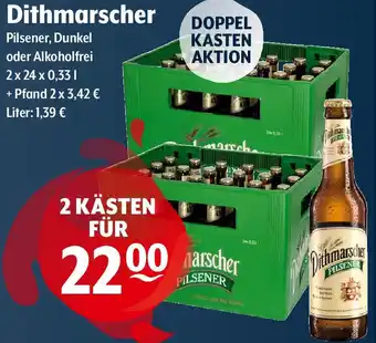 Getränke Hoffmann Dithmarscher Pilsener, Dunkel oder Alkoholfrei 2x24x0,33 L Angebot