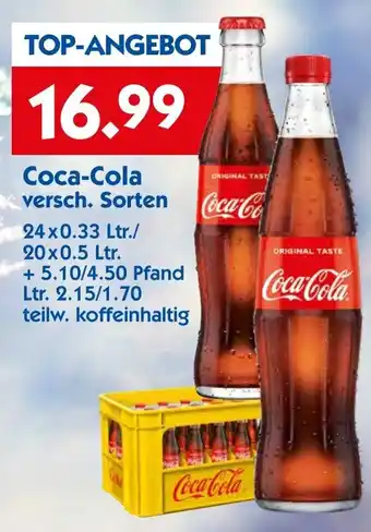 Hol'ab Getränkemarkt Coca-Cola 24x0,33/20x0,5 Ltr. Angebot