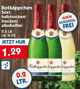 Hol'ab Getränkemarkt Rotkäppchen Sekt halbtrocken/ trocken/ alkoholfrei 0.2 Ltr. Angebot