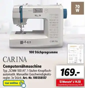 Lidl CARINA Computernähmaschine „SCNM 100 A1" Angebot