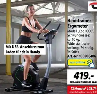 Lidl CHRISTOPEIT Heimtrainer Ergometer ,,Eco 1000" Angebot